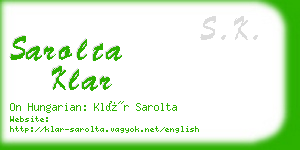 sarolta klar business card